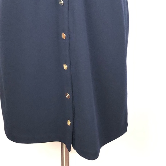 New DKNY button down sleeveless sheath dress blue - Picture 3 of 8
